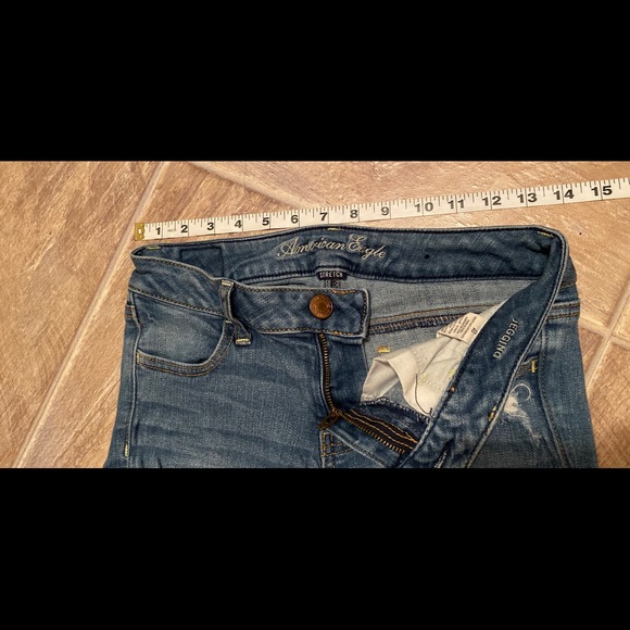 American eagle distressed jeans jeggings stretch 2 - Picture 2 of 4